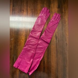 ETRO Milan Magenta Over the Elbow Leather Gloves